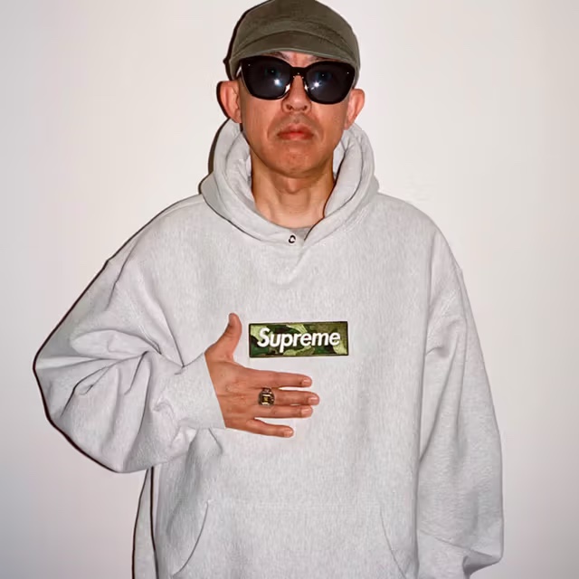 Supreme Box Logo Hooded Sweatshirt Ash Grey - 23FW 착용 스타일 - 1