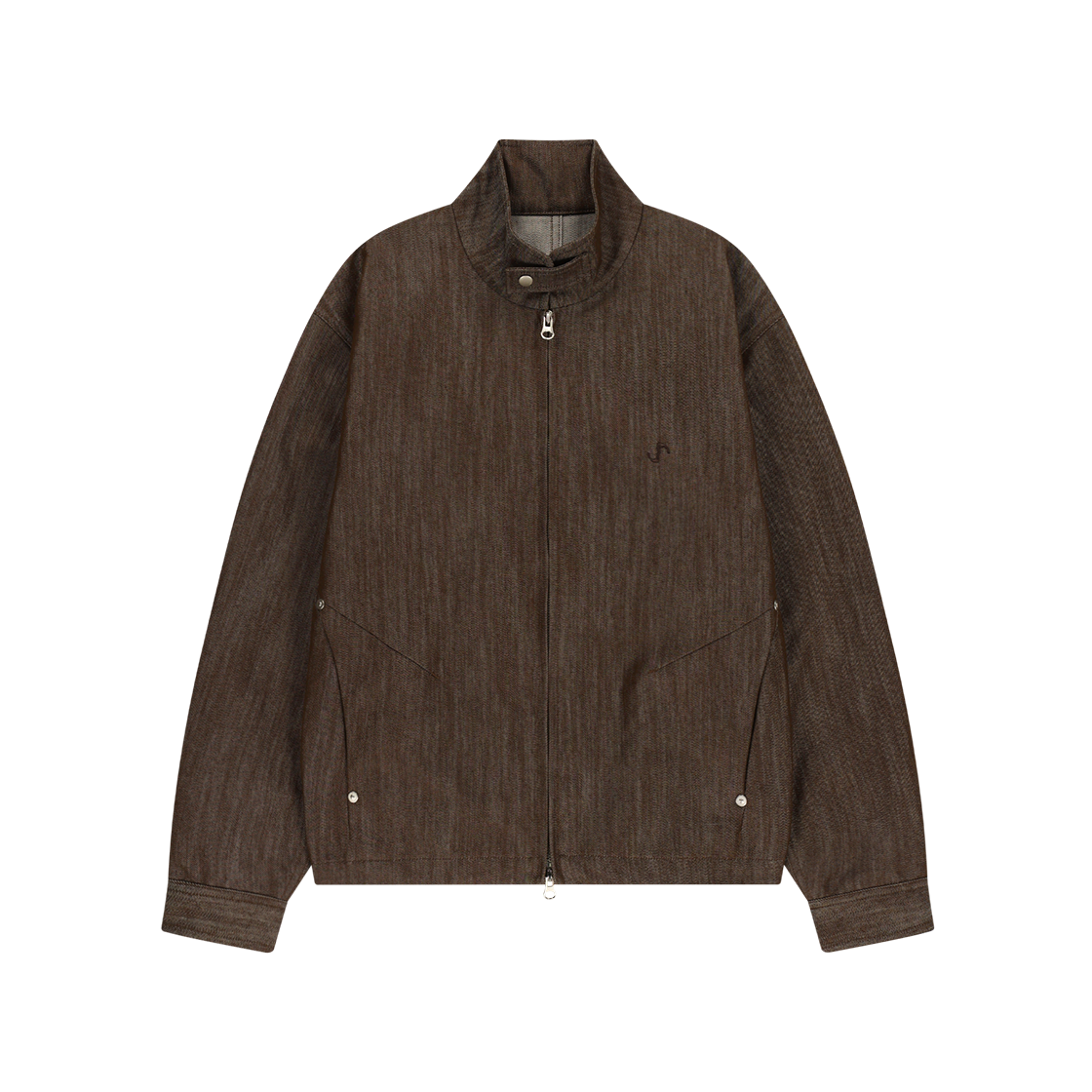 오호스 메탈 데님 봄버 자켓 브라운(OJOS Metal Denim Bomber Jacket / Brown)