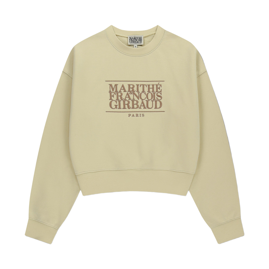 - (W) Marithe Francois Girbaud Classic Logo Crop Sweatshirt Light Yellow