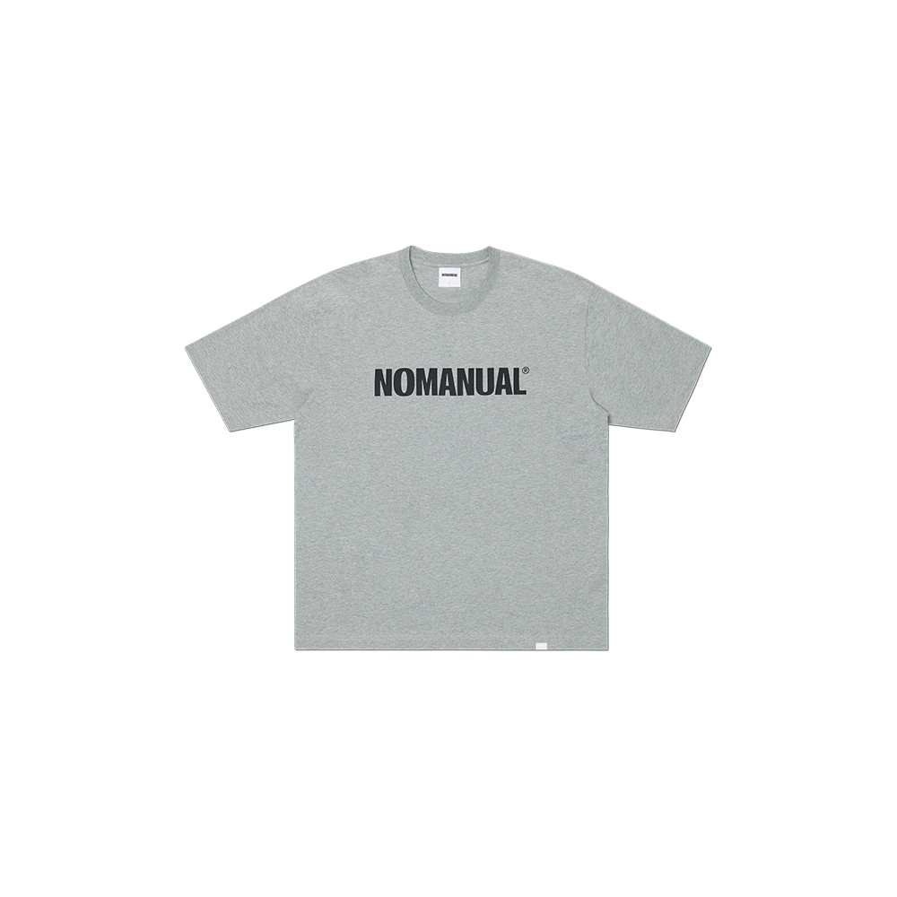 노매뉴얼 NM 텍스트 로고 티셔츠 멜란지(NOMANUAL NM Text Logo T-shirt Melange)