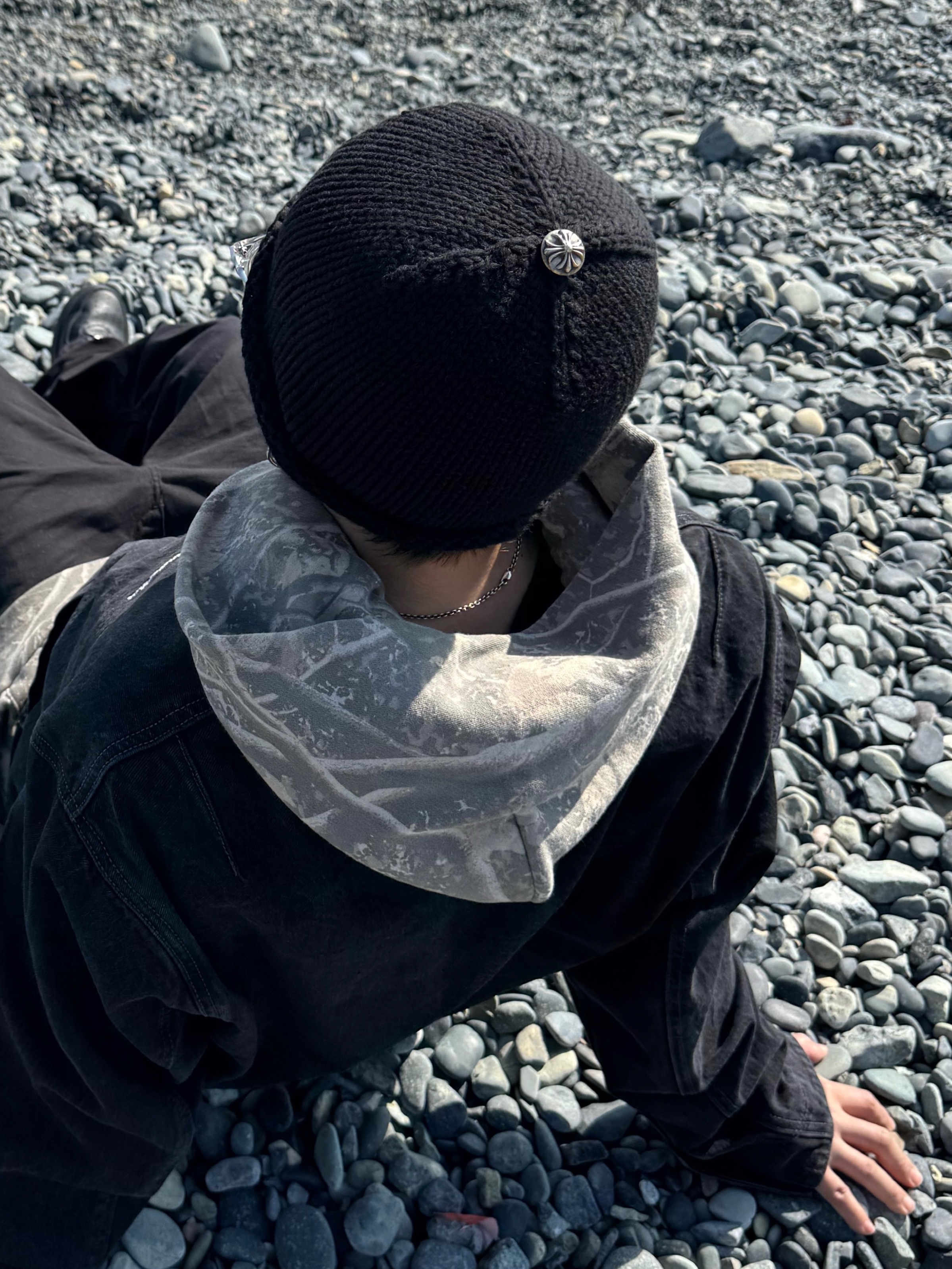 Nike x Supreme Air Force 1 Low Black, Thisisneverthat Denim Work Jacket Black 착용 스타일 - 2