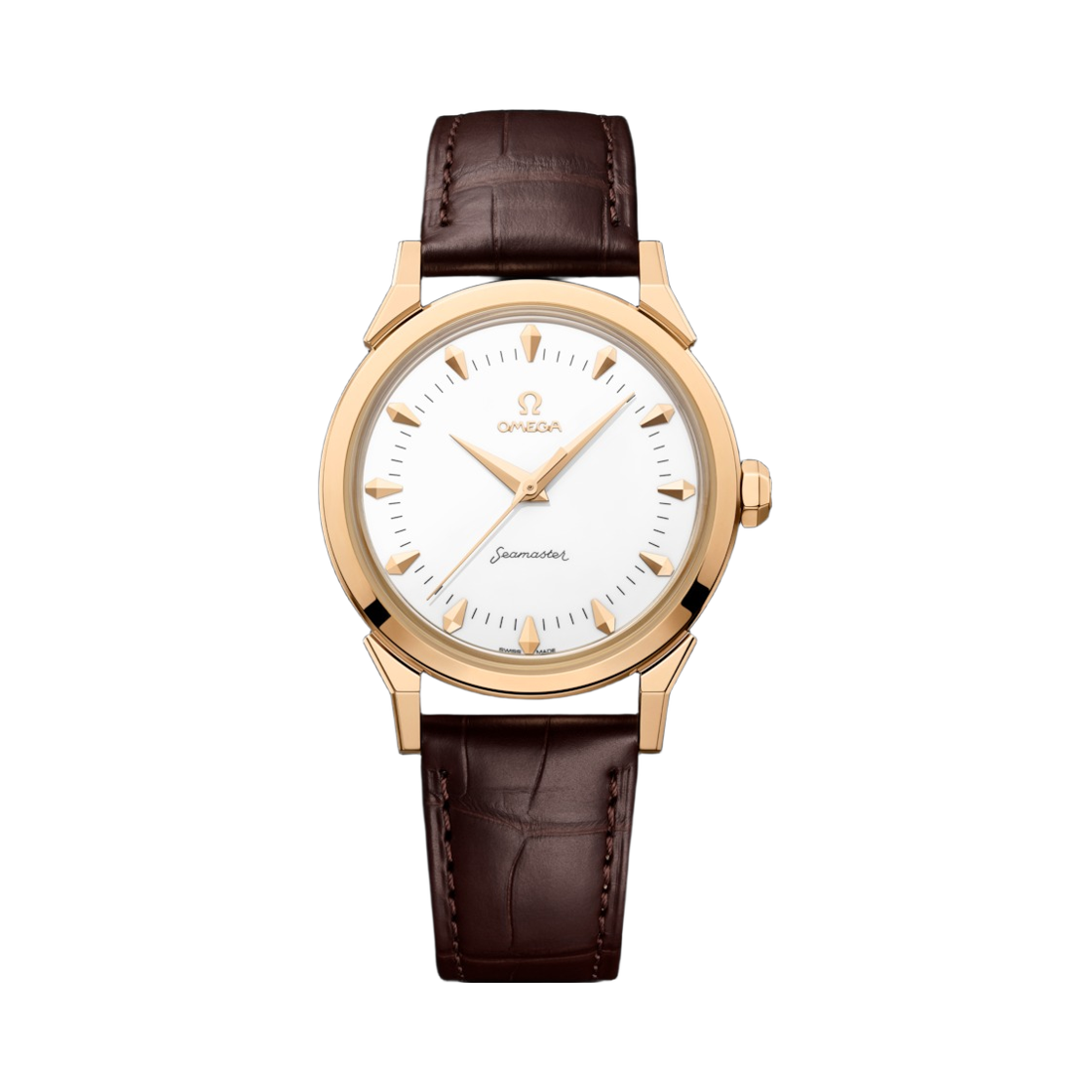 52253372004001 Omega Seamaster 2026 Milano Cortina Automatic Co Axial Master Chronometer 37mm Moonshine Gold Alligator White