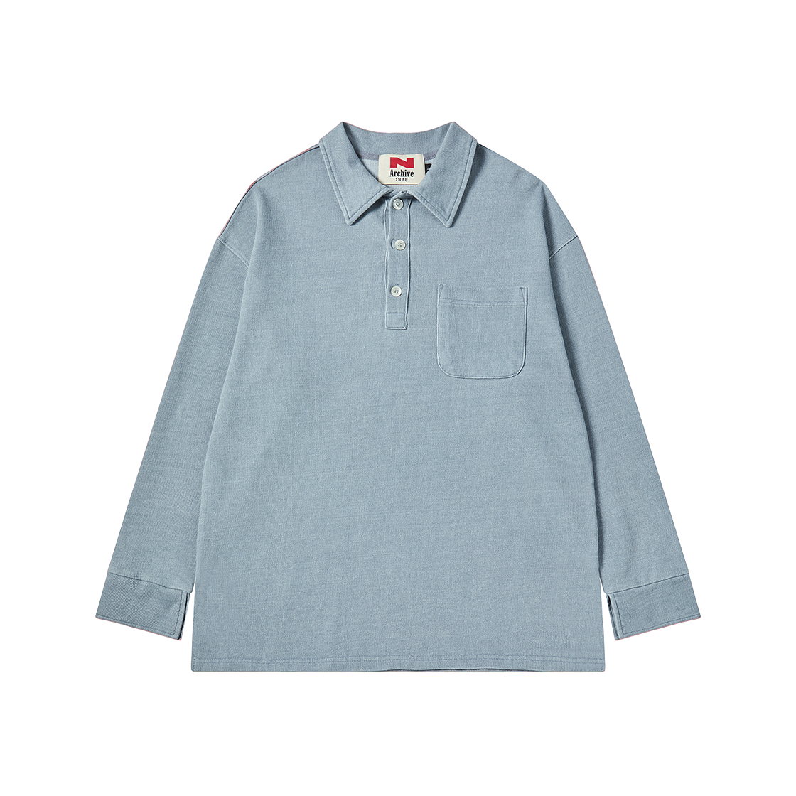 엔 아카이브 90's 아카이브 피케 스웨트 셔츠 워시드 블루(N ARCHIVE 90's Archive Pique Sweat Shirt Washed Blue)