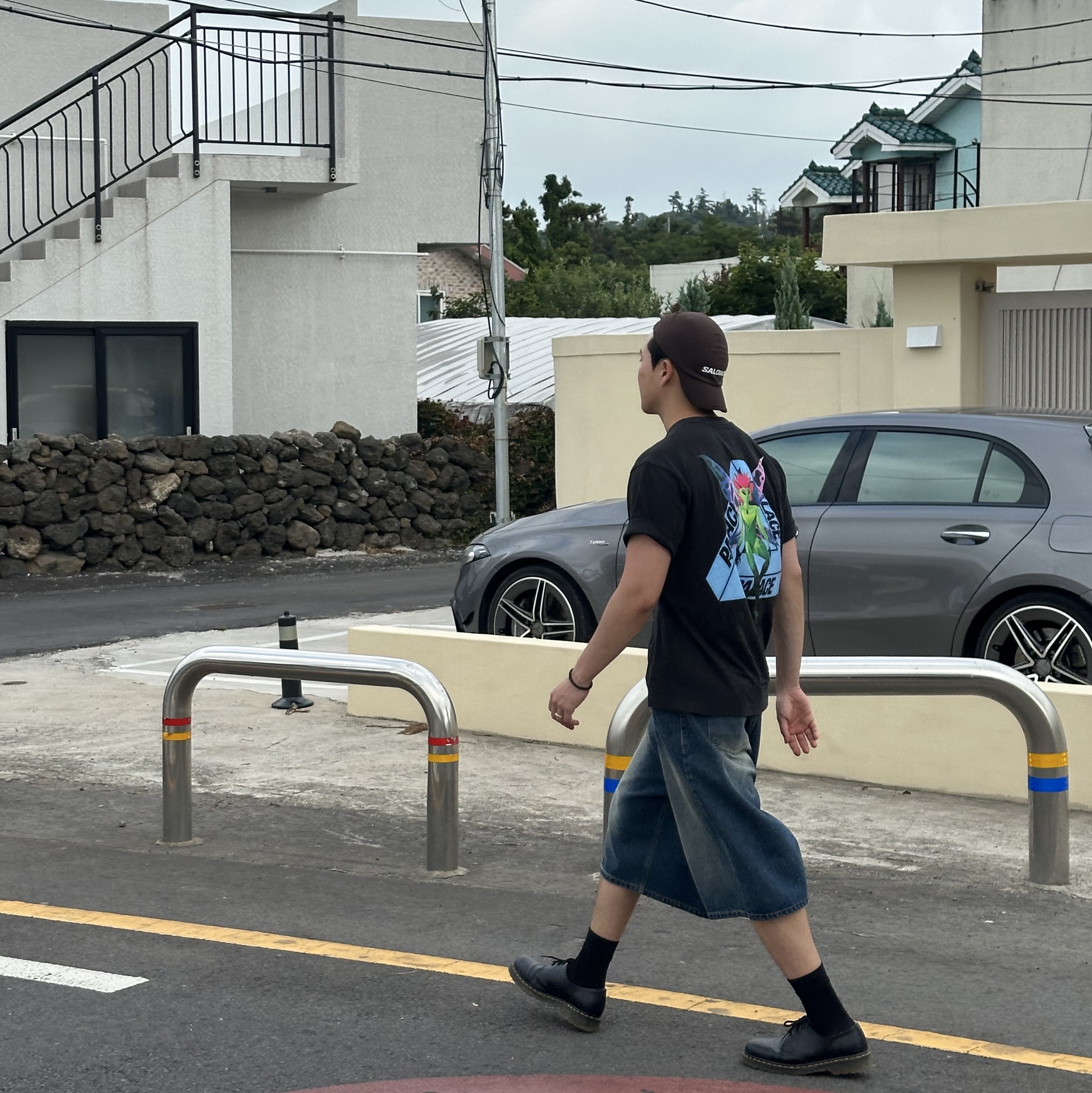Dr. Martens 1461 Smooth Black, Palace Tri Fairy T-Shirt Black - 25SS 착용 스타일