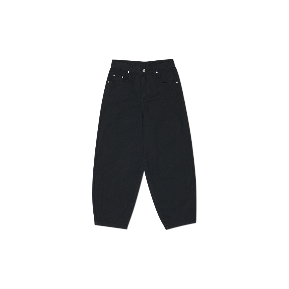 노매뉴얼 웨이브 커브 코튼 팬츠 블랙(NOMANUAL Wave Curved Cotton Pants Black)