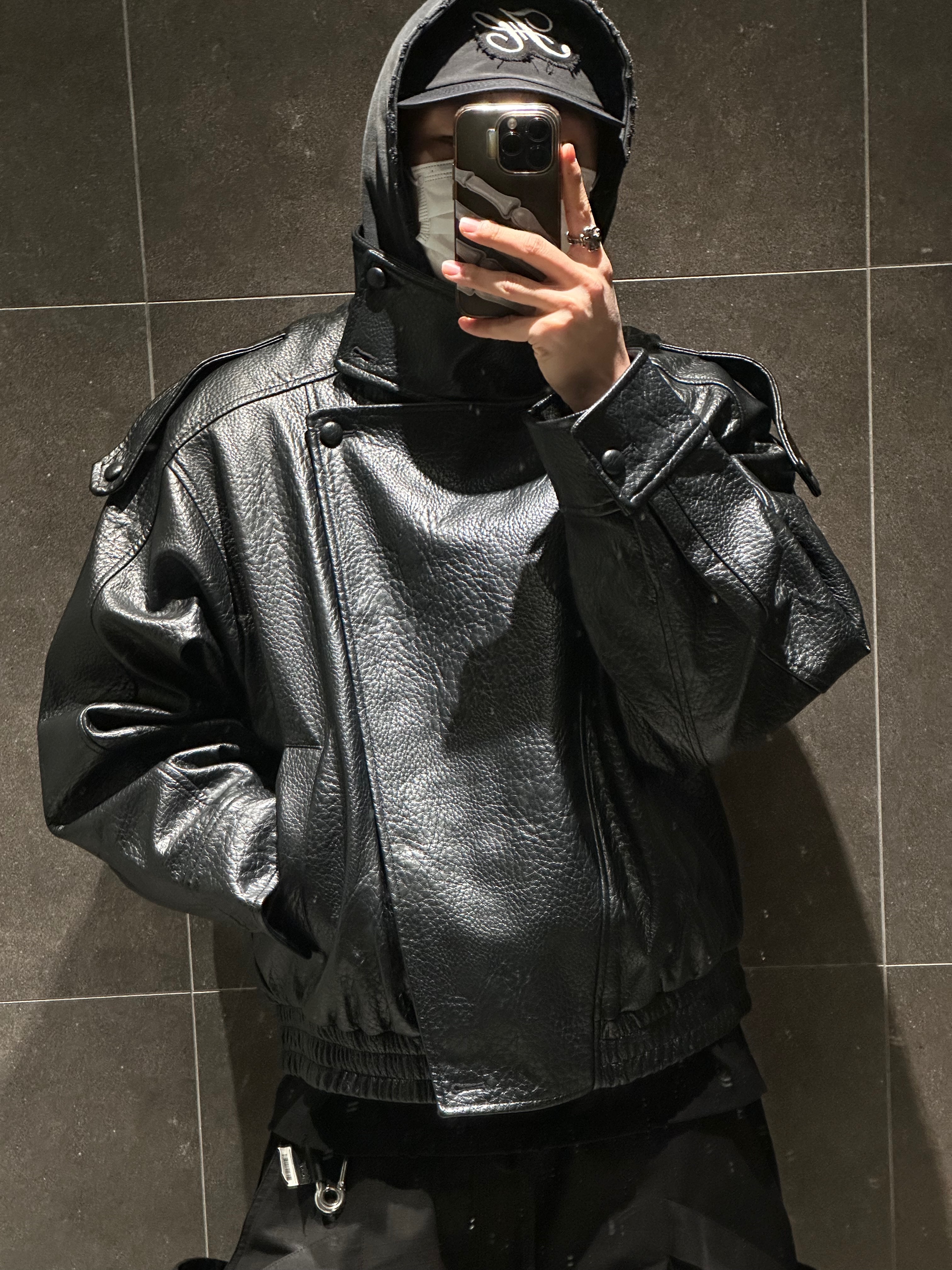 Zara Faux Leather Jacket Black, Wapworks Hard Knocks Cargo Pants Gas 착용 스타일 - 2