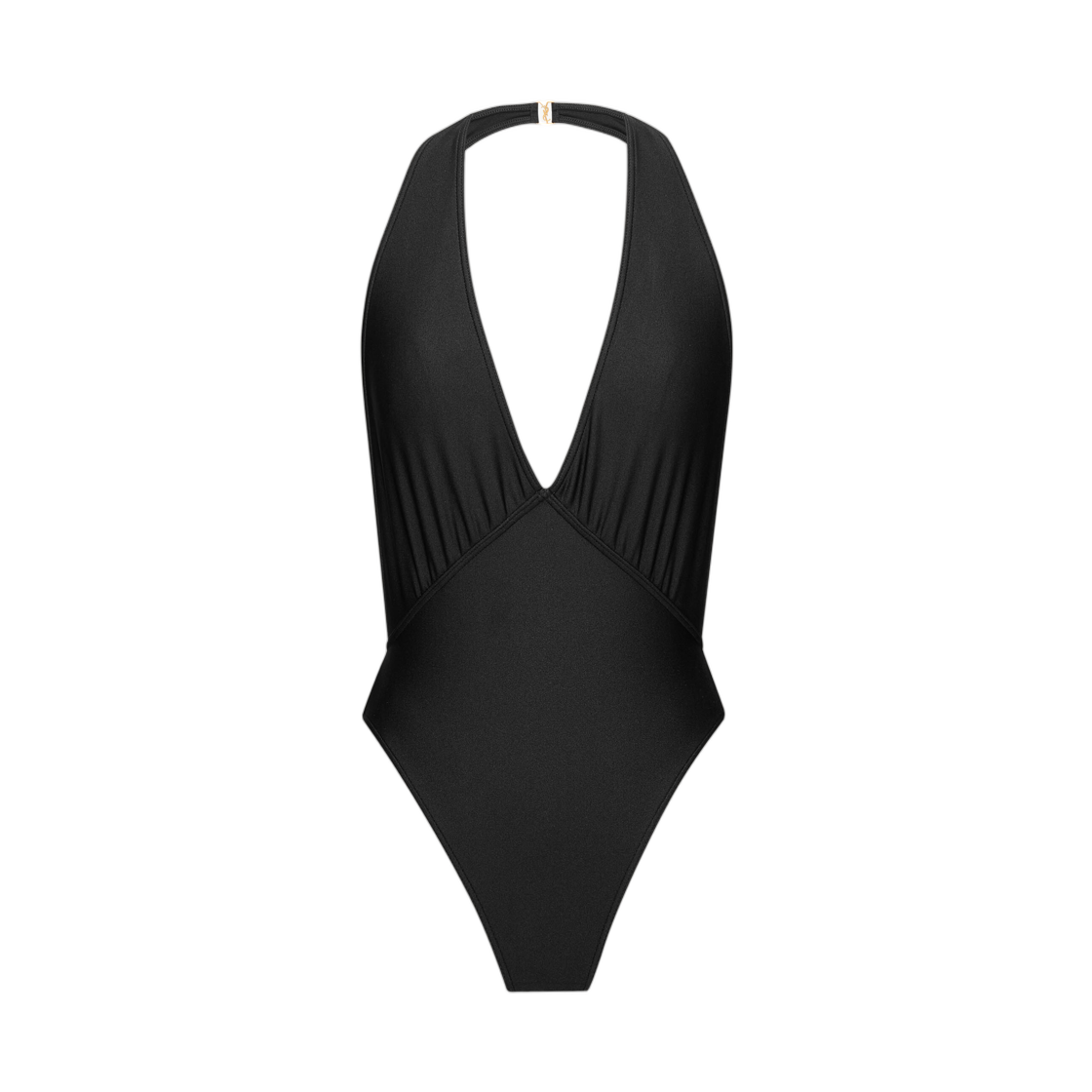 859623-Y37WN-1000 (W) Saint Laurent Backless Halter Swimsuit Noir