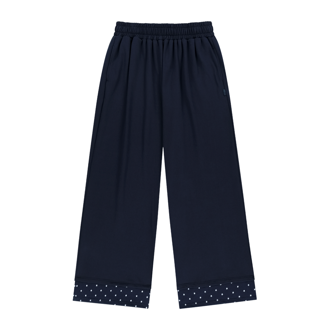 오호스 핫 픽스 로고 와이드 스웻팬츠 네이비(OJOS Hotfix Logo Wide Sweatpants / Navy)