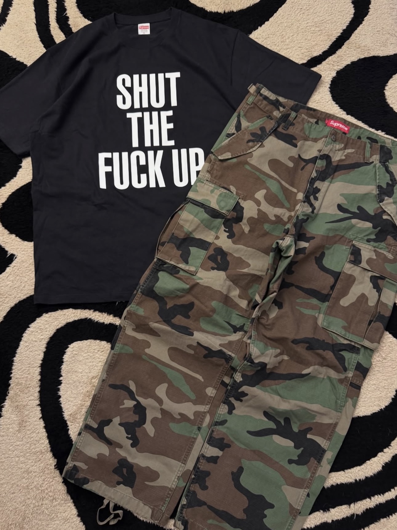 Supreme x Number (N)ine Shut Up Tee Black - 25FW 착용 스타일