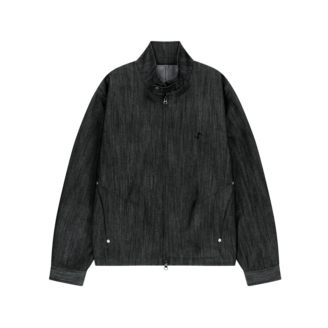 오호스 메탈 데님 봄버 자켓 블랙(OJOS Metal Denim Bomber Jacket / Black)