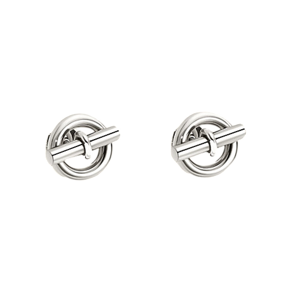 H103816B00 Hermes Medium Mini Chaine D'Ancre Earrings Silver