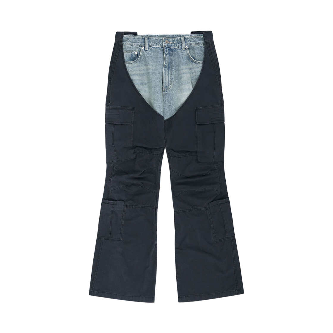 - Protocol Index Biker Cargo Denim Pants Blue