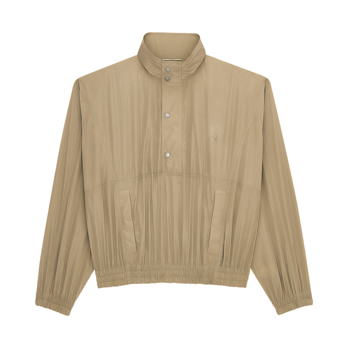 863244-YZ9GH-2576 (W) Saint Laurent Cassandre Windbreaker in Crinkled Marron Glace