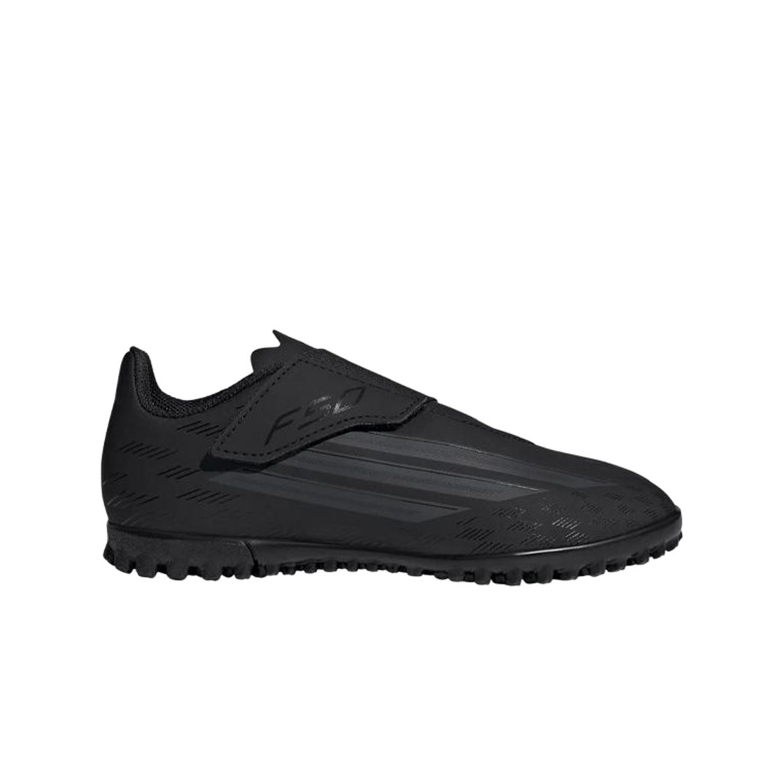 (J) 아디다스 F50 클럽 벨크로 TF 코어 블랙 그레이 식스((J) Adidas F50 Club Velcro TF Core Black Grey Six) - 1