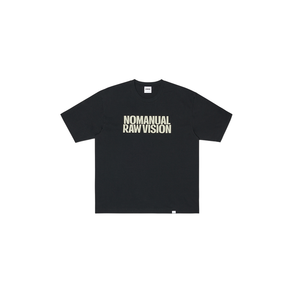 노매뉴얼 러프 텍스쳐 프린트 티셔츠 블랙(NOMANUAL Rough Texture Print T-Shirt Black) - 1