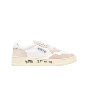 (W) Autry Medalist Low Leather Sneakers White Beige