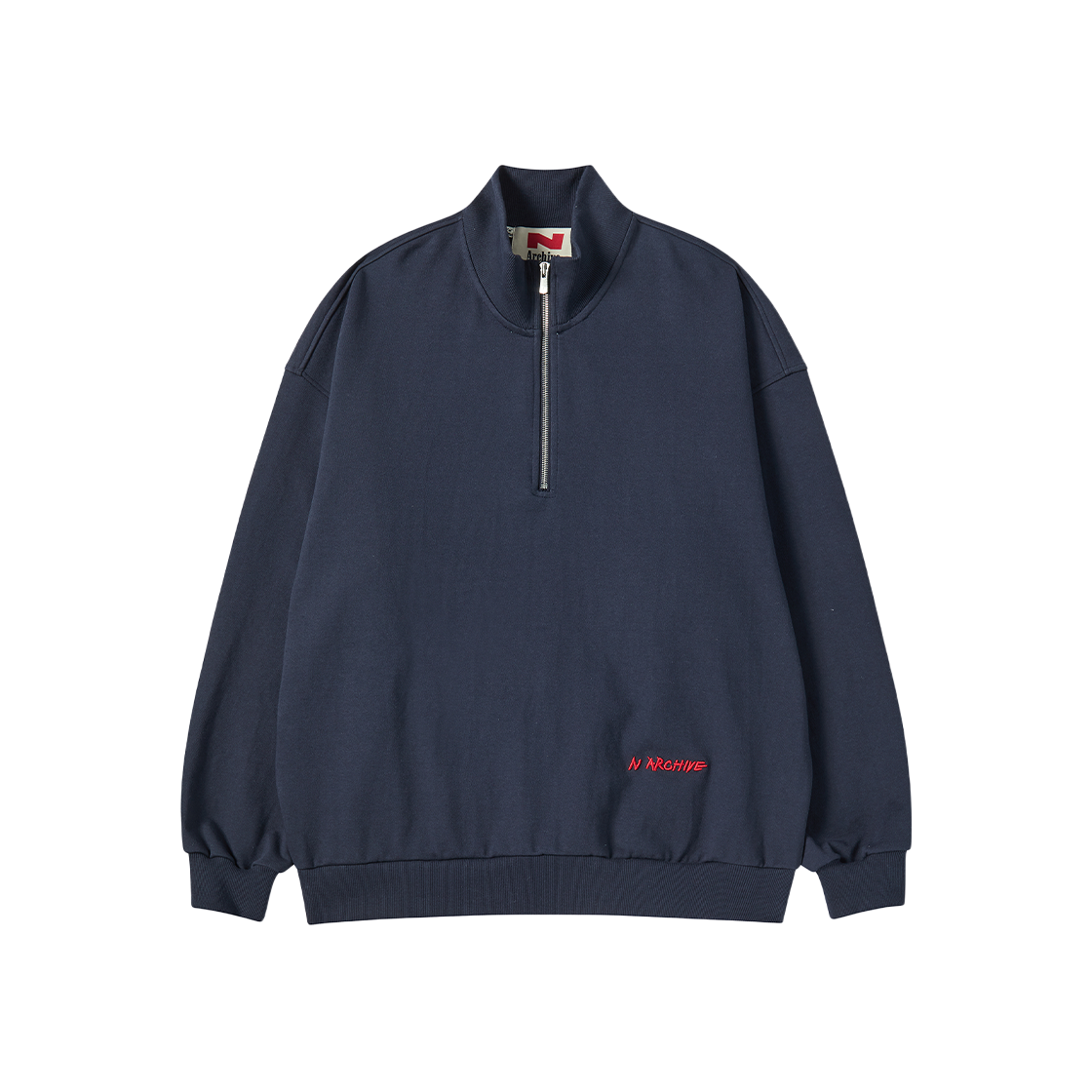 NV26SPCR01NV N ARCHIVE Premium Uniform Half Zip T-Shirt Navy