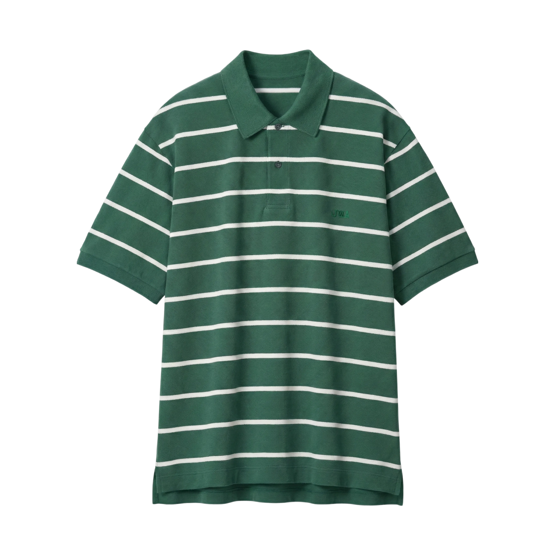 유니클로 x JW 앤더슨 드라이 피케 스트라이프 폴로 와이드 셔츠 그린(Uniqlo x JW Anderson Dry Pique Striped Polo Wide Shirt Green) - 1