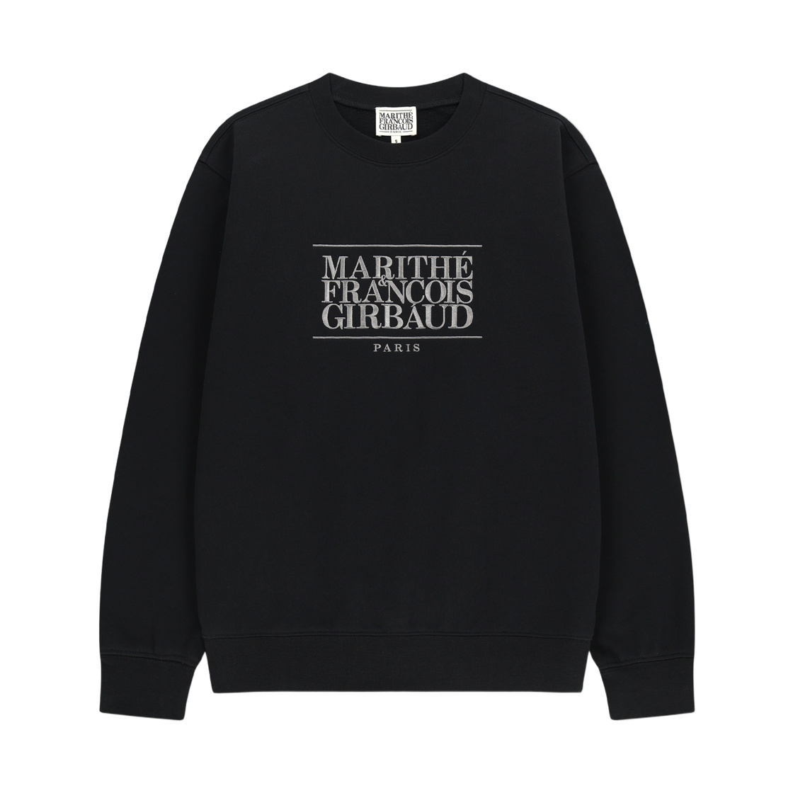 - Marithe Francois Girbaud Classic Logo Embroidery Brushed Sweatshirt Black