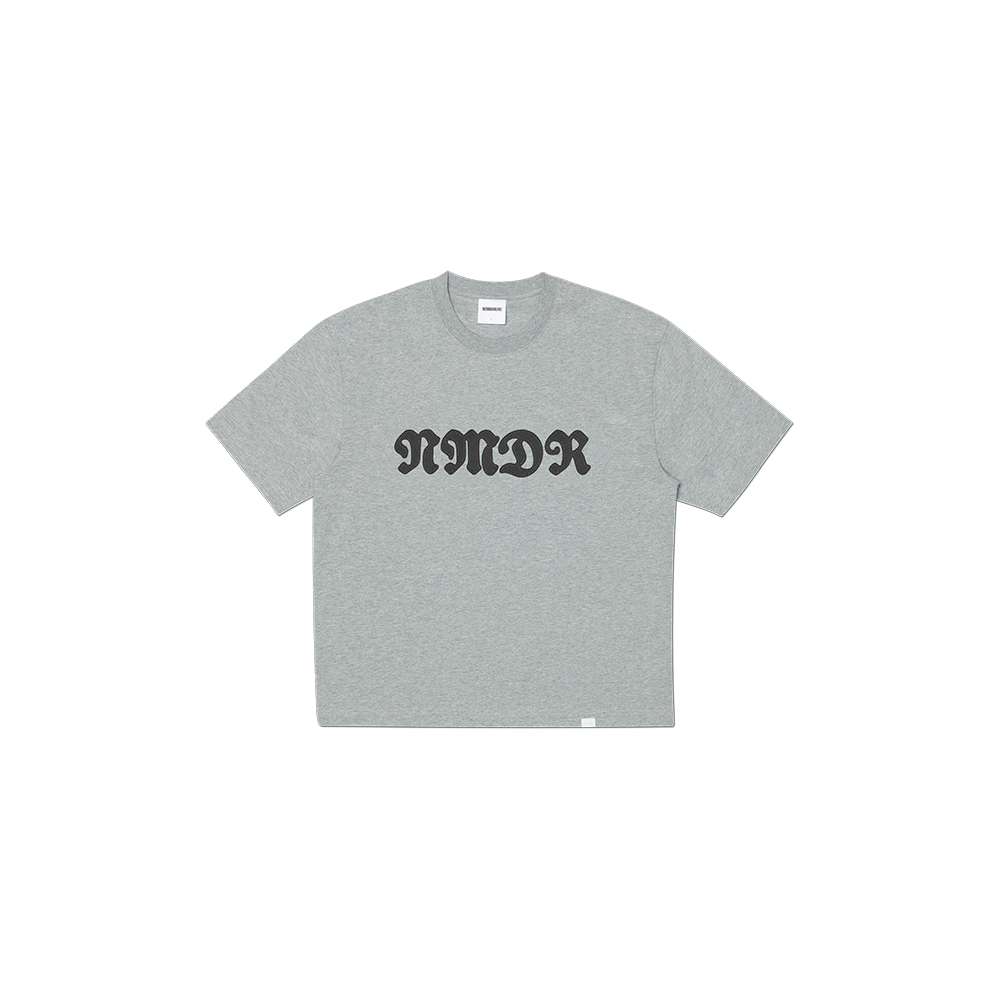 NMSS62TS09MLG NOMANUAL Waffle Patched Crop T-Shirt Melange