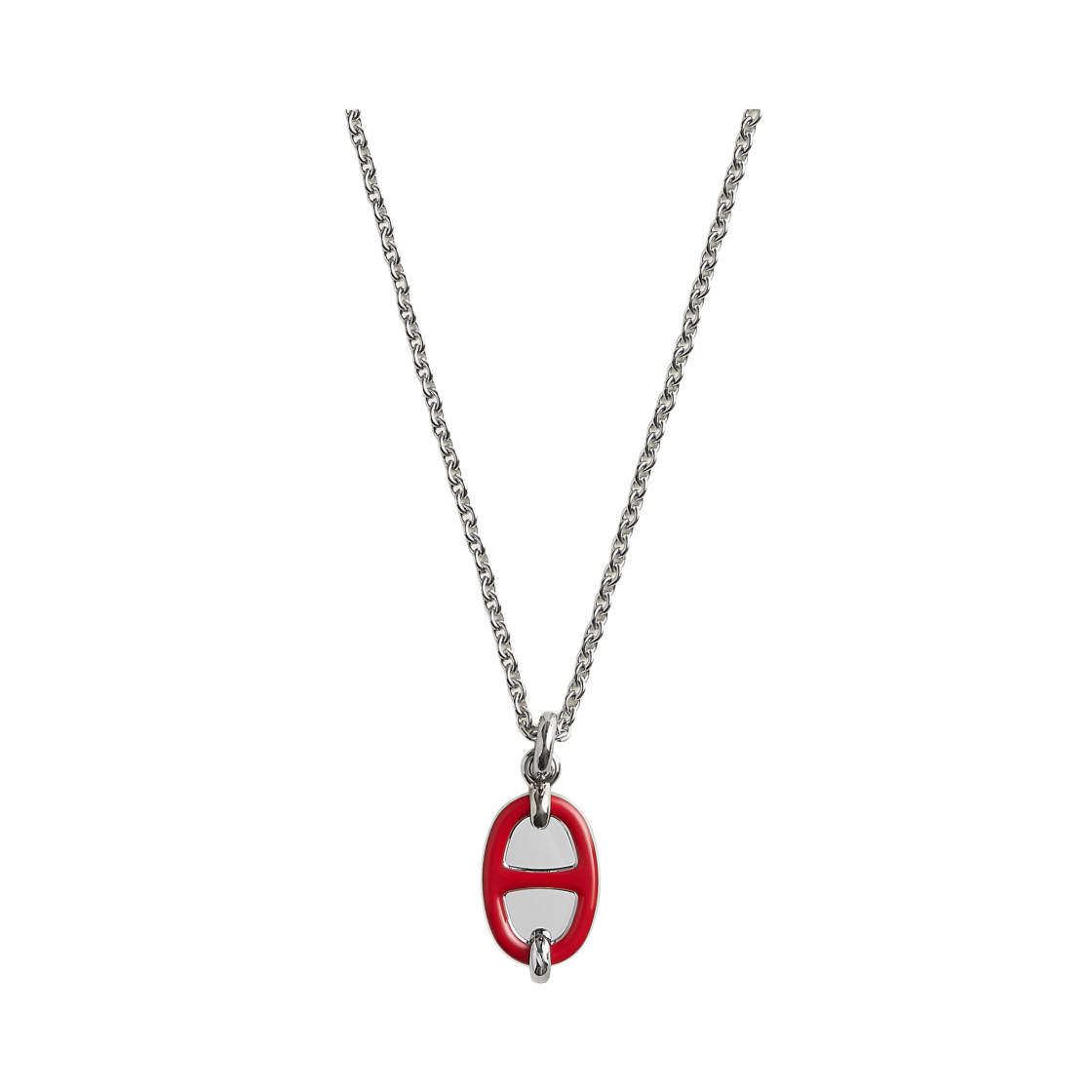 (W) 에르메스 미니 마이옹 펜던트 스몰 모델 & 팔라듐 하드웨어 루즈 비프((W) Hermes Mini Maillon Pendant Small Model & Palladium Noir) - 1