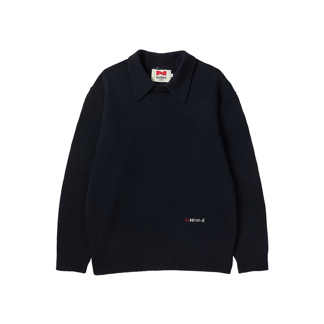 NV26SPKT04NV N ARCHIVE Modular Collar Wool Knit Navy
