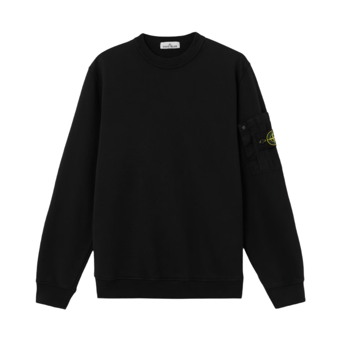 스톤 아일랜드 6100019 코튼 플리스 크루넥 스웨트셔츠 블랙 - 26SS(Stone Island 6100019 Cotton Fleece Crewneck Sweatshirt Black - 26SS) - 1