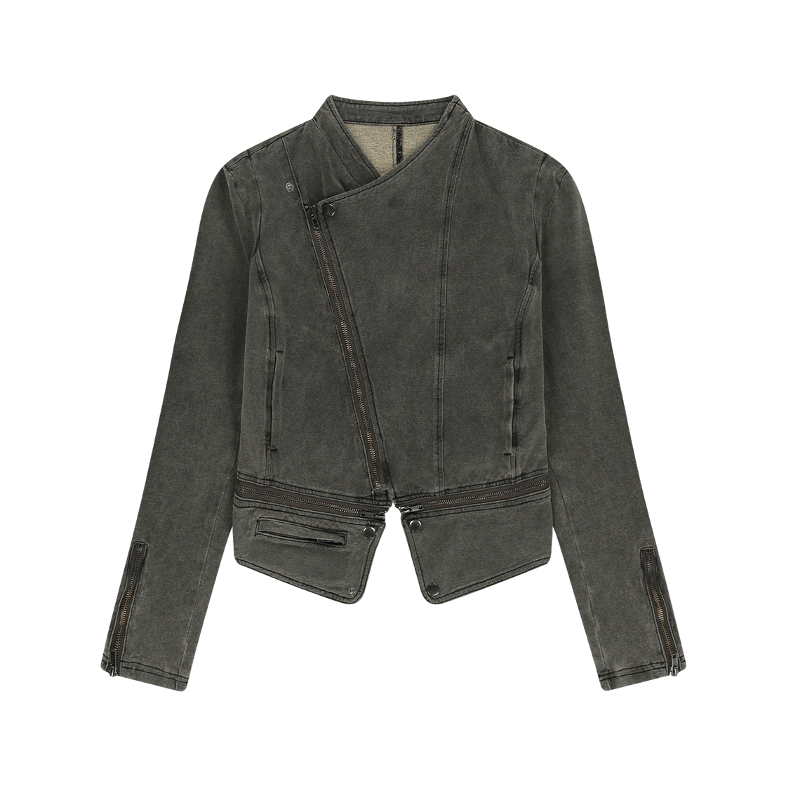 오호스 디테처블 스판 데님 자켓 카키(OJOS Detachable Span Denim Jacket / Khaki)