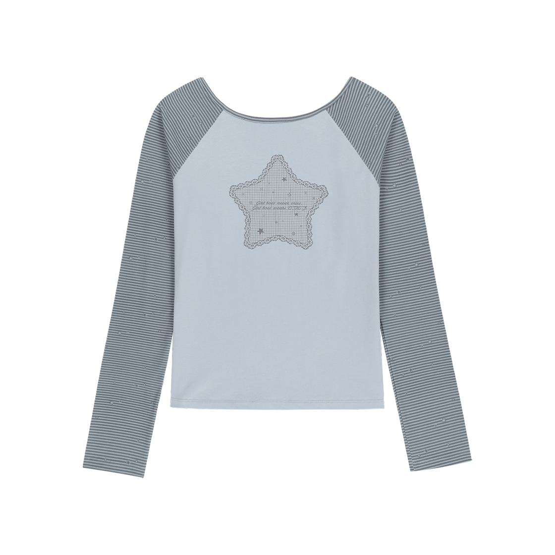 오호스 스트라이프 래글런 롱슬리브 블루 그레이(OJOS Stripe Raglan Long Sleeve / Blue Grey)