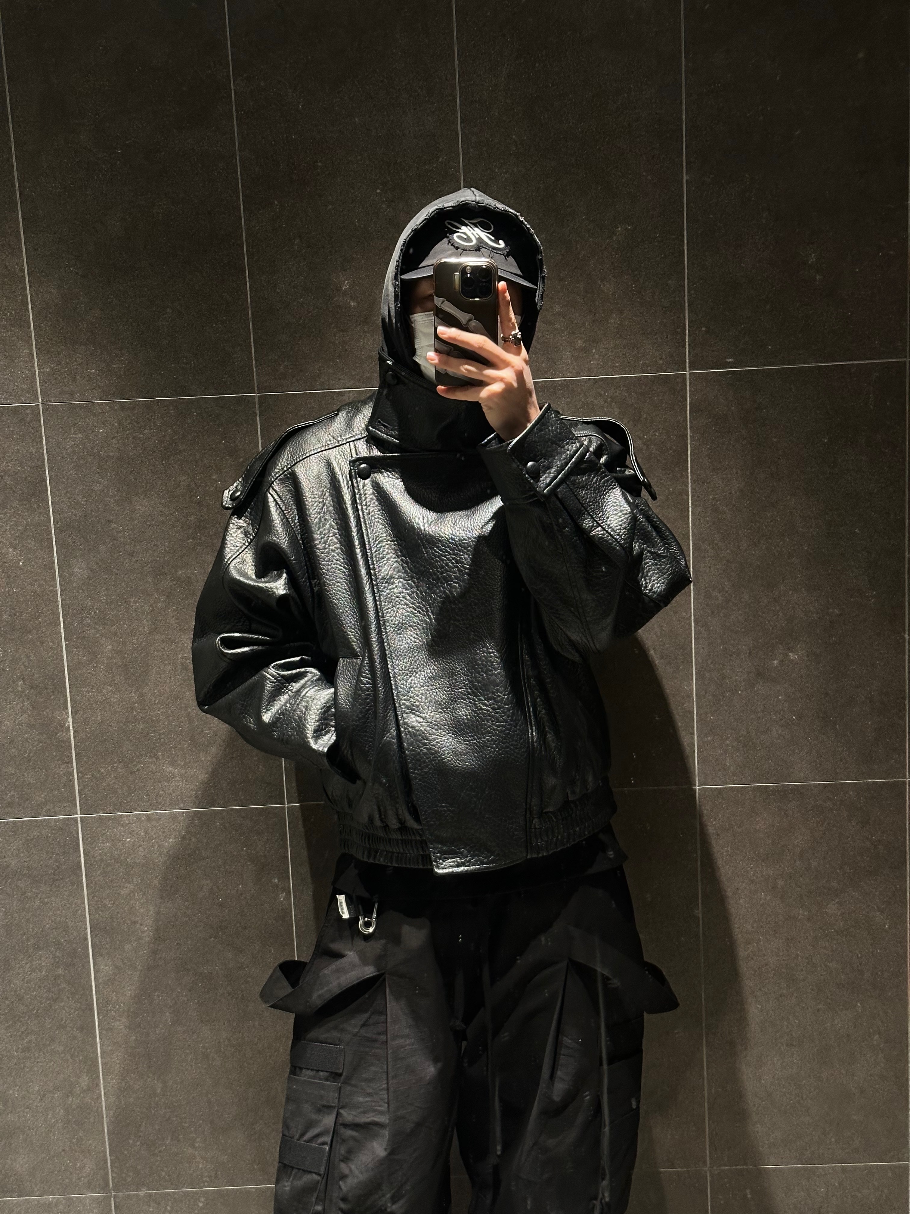 Zara Faux Leather Jacket Black, Wapworks Hard Knocks Cargo Pants Gas 착용 스타일 - 1