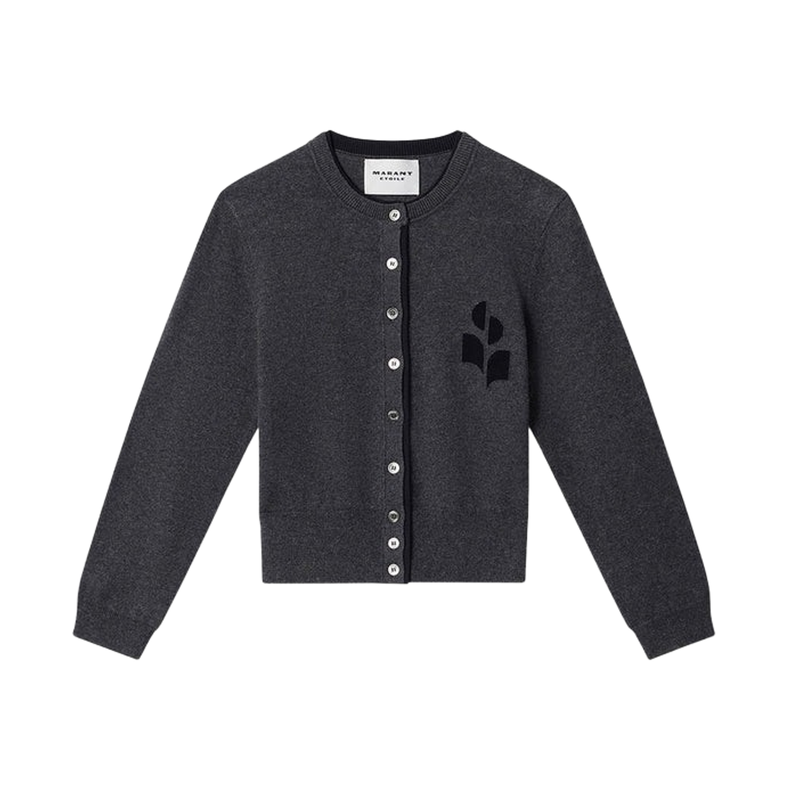 CA0163FA-D1L16E-ANBK (W) Isabel Marant Lona Logo Cardigan Anthracite Black - 26SS