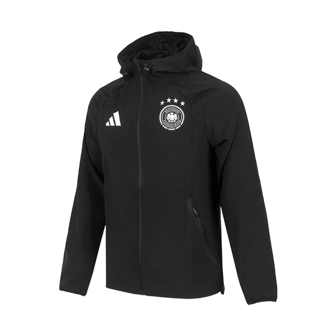 아디다스 독일 티로 트래블 풀집 윈드브레이커 블랙 - KR 사이즈 (논 마킹 버전)(Adidas Germany Tiro Travel Full-Zip Windbreaker Black - KR Sizing (Non Marking Ver.))