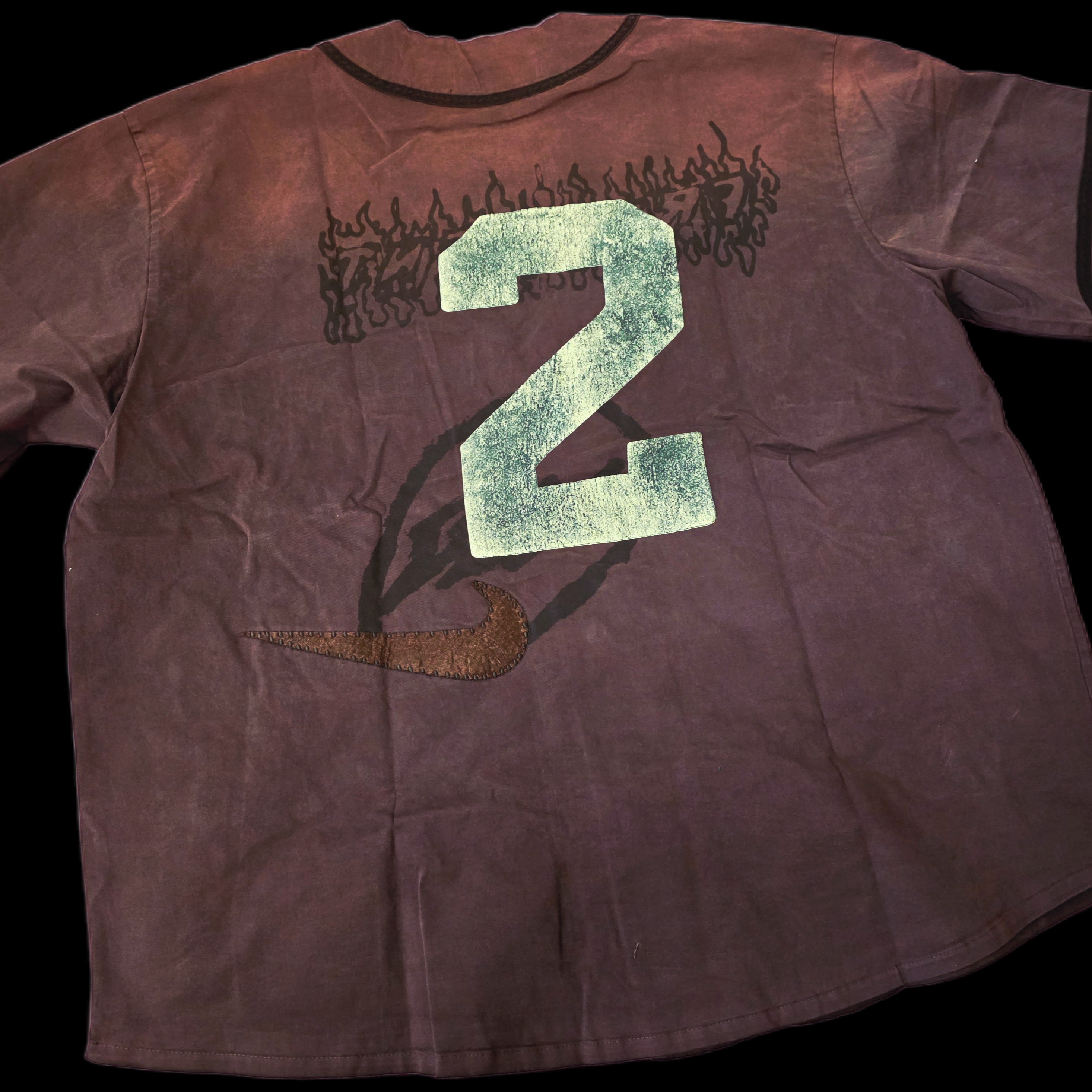 Travis Scott Cactus Jack x Fragment x Nike Tokyo Jack Retro Baseball Jersey Brown 착용 스타일 - 2