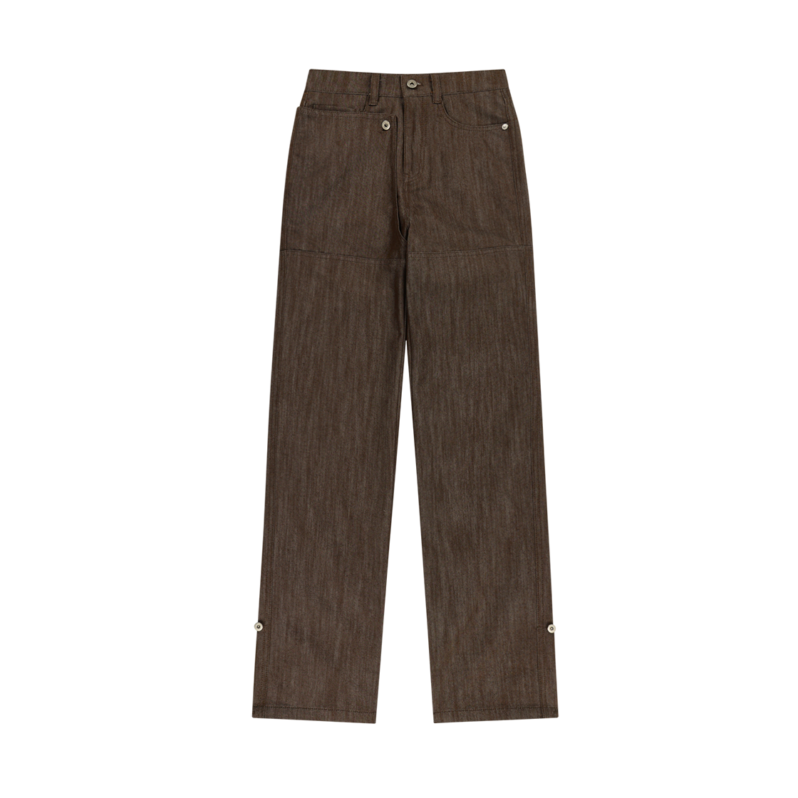 오호스 메탈 데님 팬츠 브라운(OJOS Metal Denim Pants / Brown)