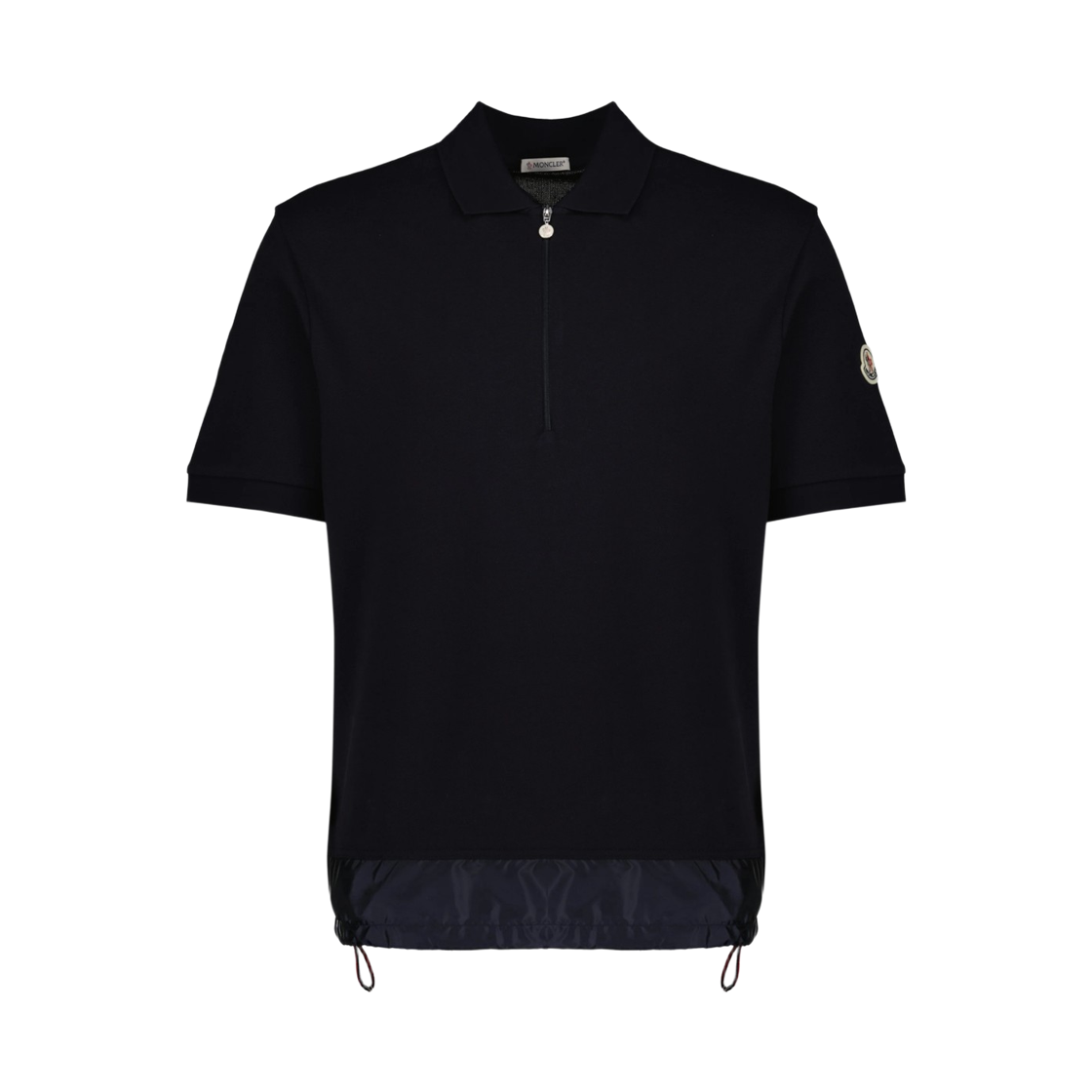 L1-091-8A00006-89A16-77X Moncler Half-Zip Piquet Polo Shirt Navy Blue - 26SS