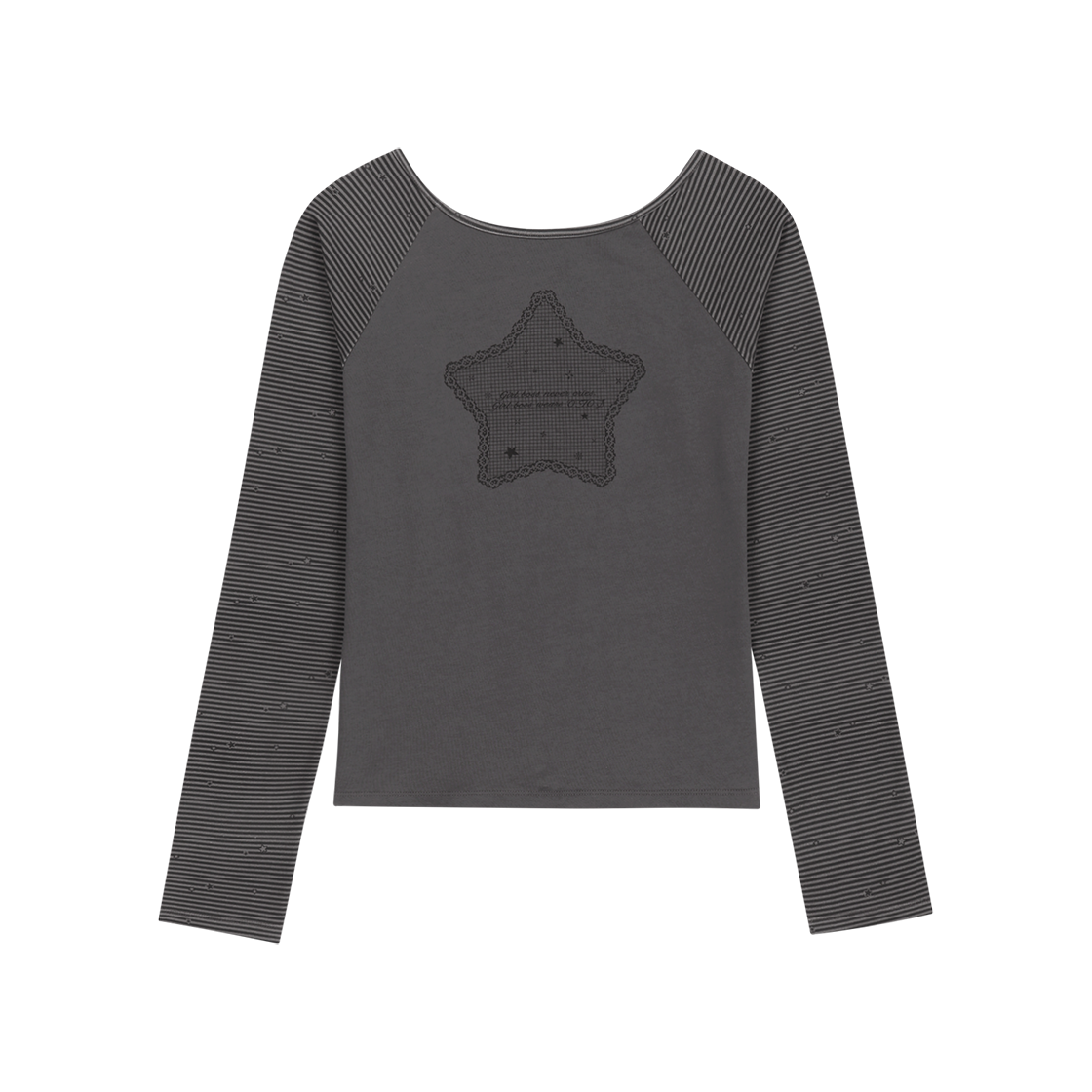 오호스 스트라이프 래글런 롱슬리브 라이트 블랙(OJOS Stripe Raglan Long Sleeve / Light Black)