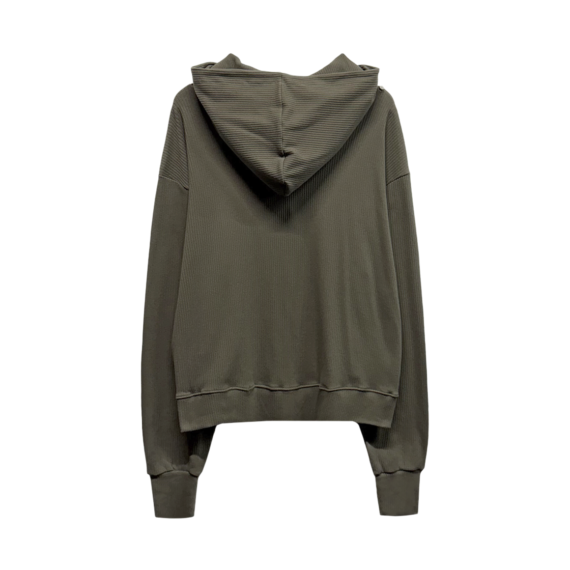 랜 아카이브 0117 하이넥 리벳 집업 후디 - 카키(LAN ARCHIVE 0117 High-neck Rivet Zip-up Hoodie - Khaki) - 2