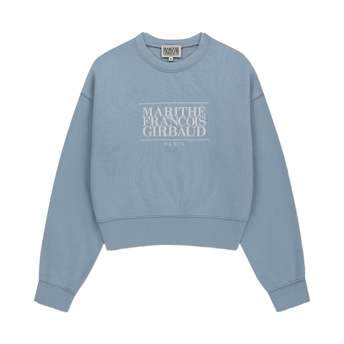 - (W) Marithe Francois Girbaud Classic Logo Crop Sweatshirt Sky Blue