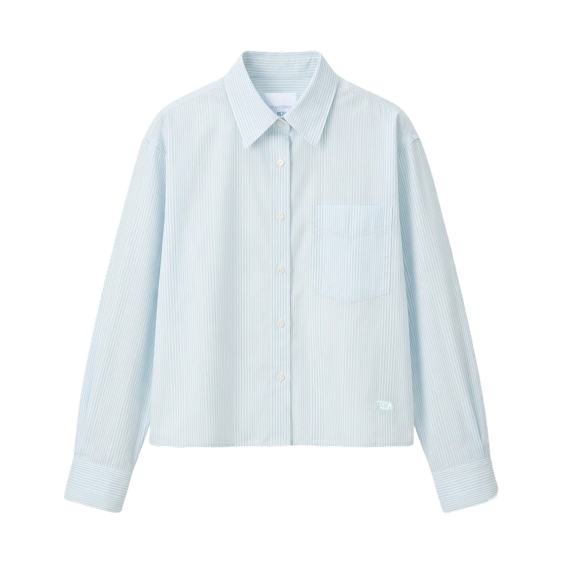 485265-60 Uniqlo x JW Anderson Oxford Boxy Striped Shirt Light Blue