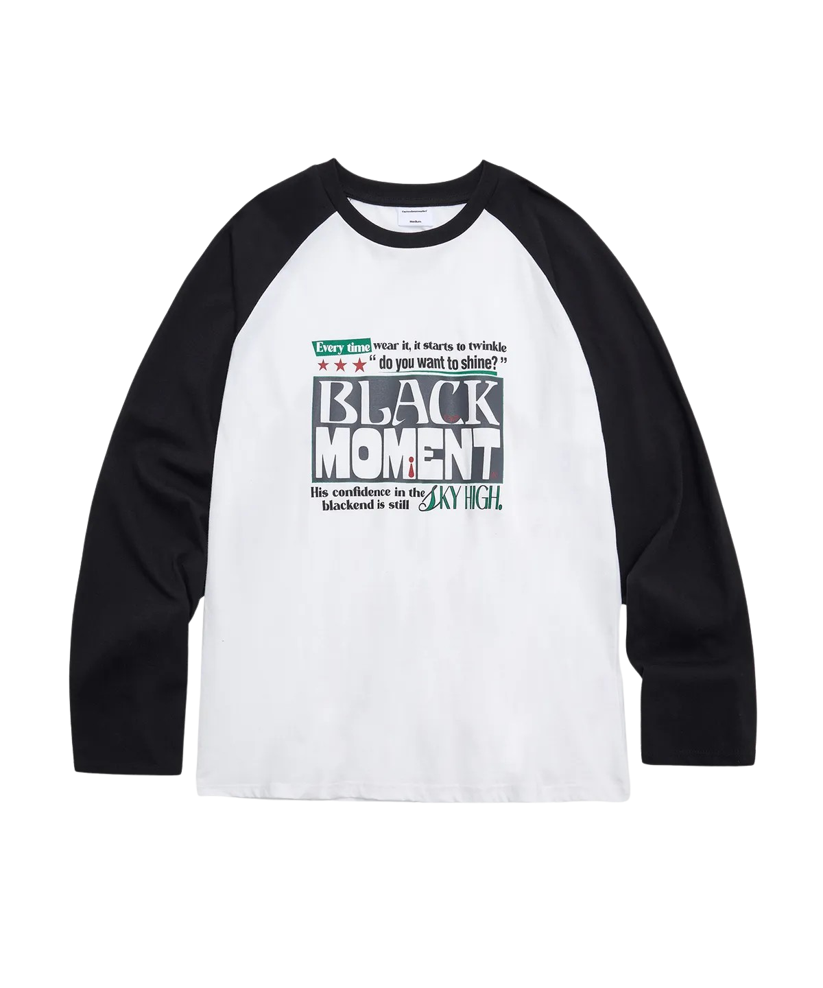 캑터스도넛마켓 모먼트 래글런 긴팔 티셔츠 – 화이트(Cactusdonutmarket Moment Raglan Ls Tee - White)