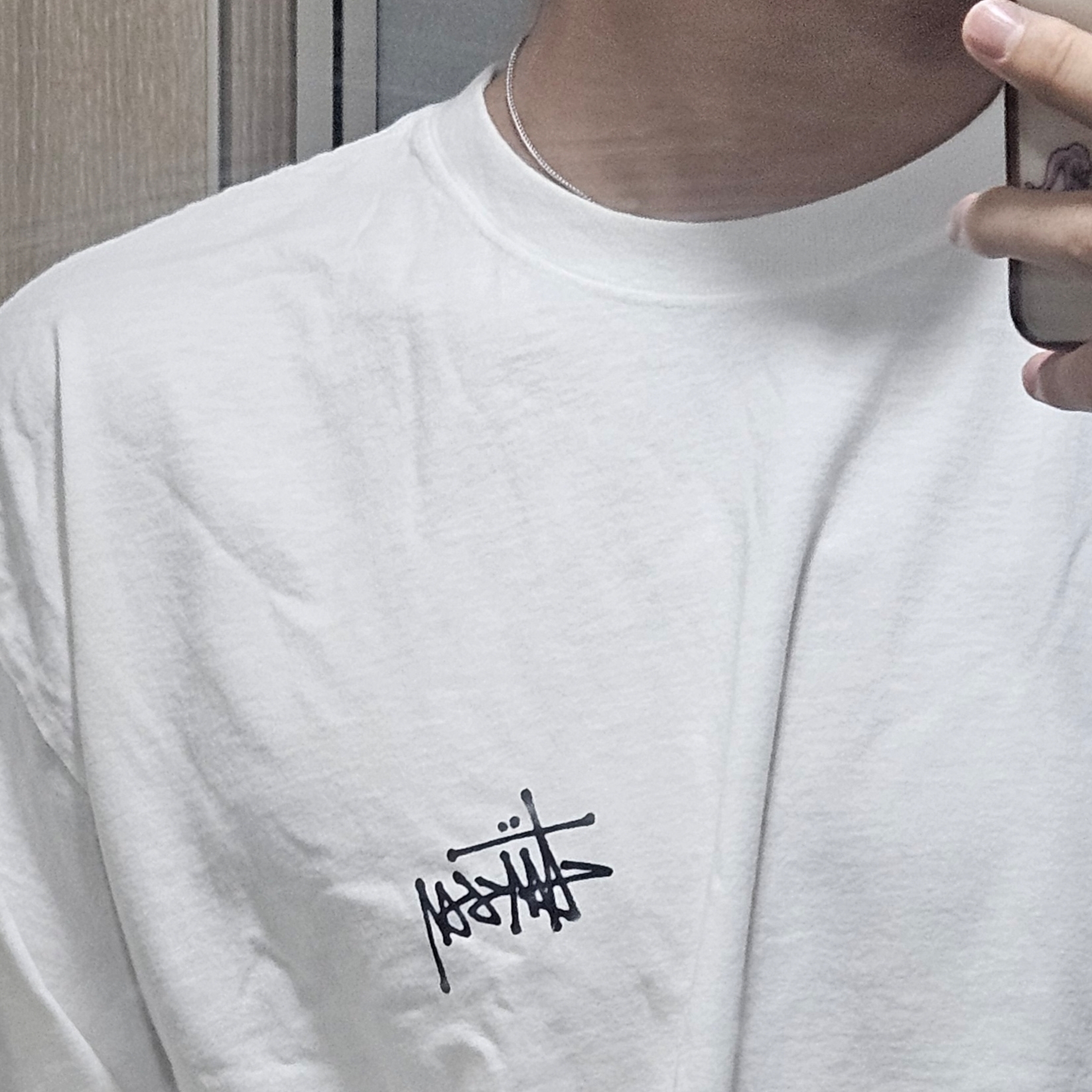 Stussy Basic Stussy LS T-Shirt White 착용 스타일 - 2