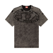 Diesel Relaxed Cotton T-Shirt with Oval D Applique Black