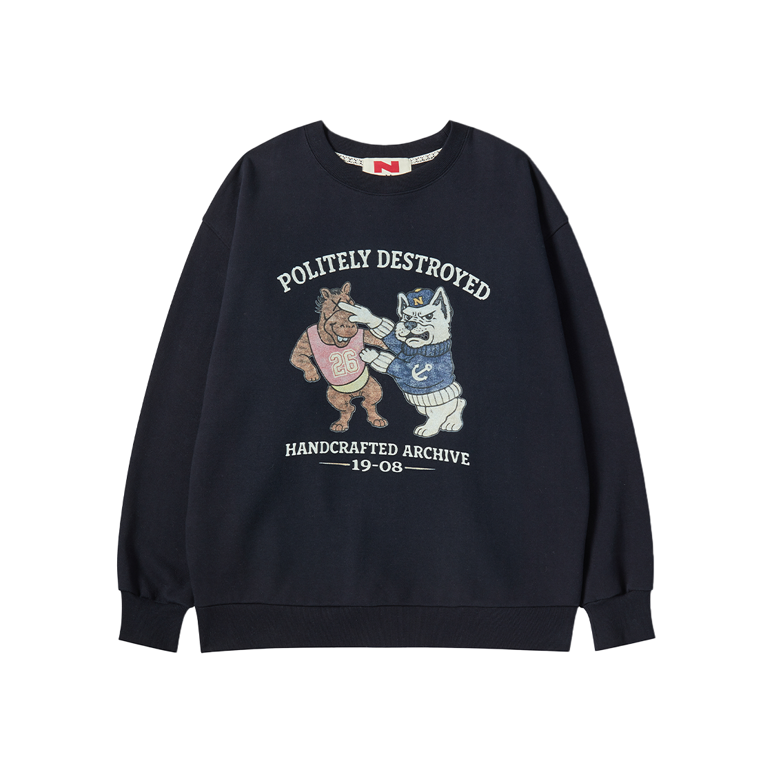 NV26SPCR02NV N ARCHIVE Vintage Archive Graphic Sweat Shirt Navy