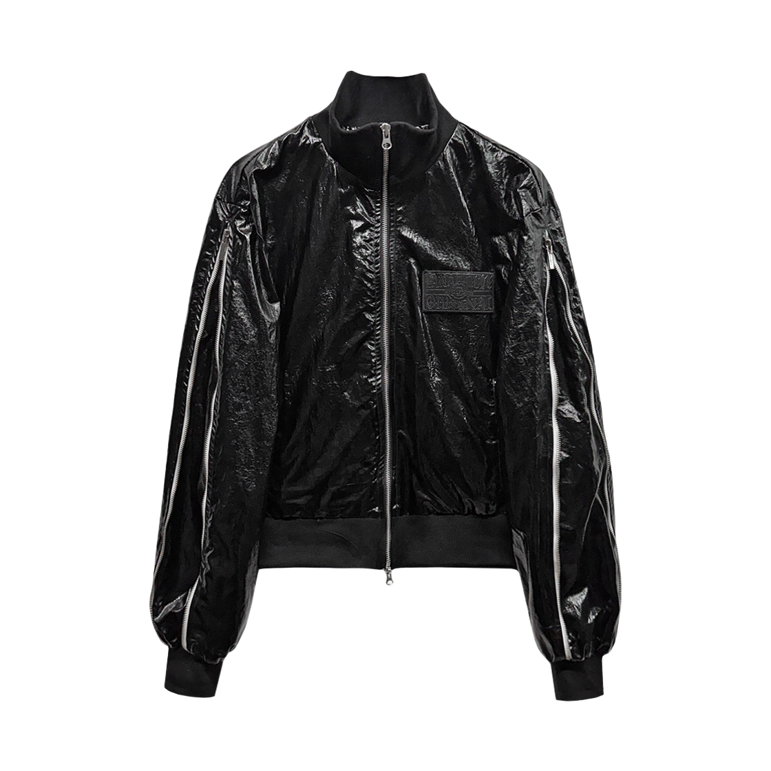 랜 아카이브 0114 글로시 트랙 집업 자켓 - 블랙(LAN ARCHIVE 0114 Glossy Track Zip-up Jacket - Black)