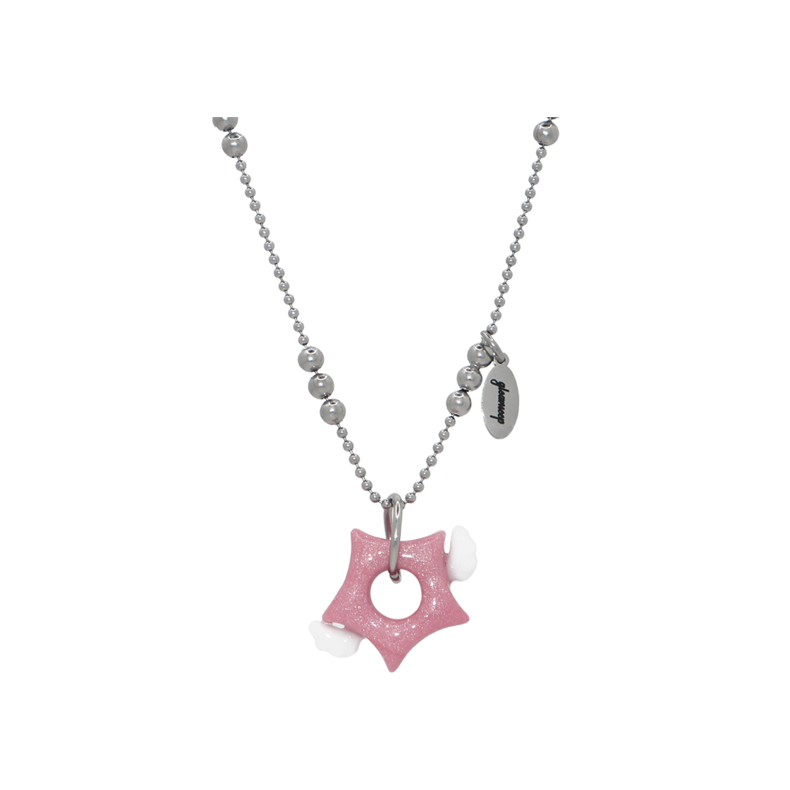 글리밉 글리밍 리틀 스타 윙 넥클리스 핑크(Gleameep Gleaming Little Star Wing Necklace Pink)