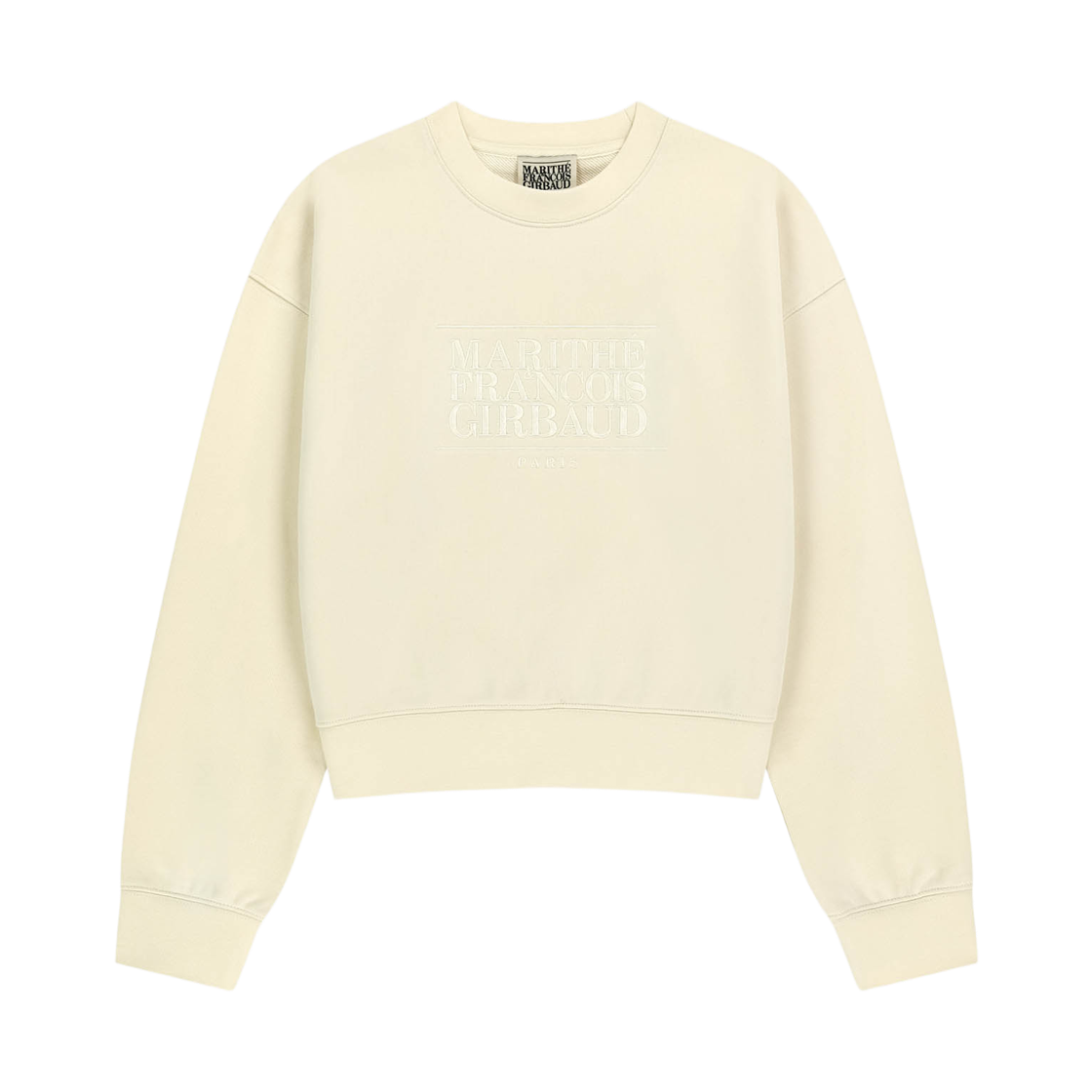 - (W) Marithe Francois Girbaud Classic Logo Crop Sweatshirt Ivory