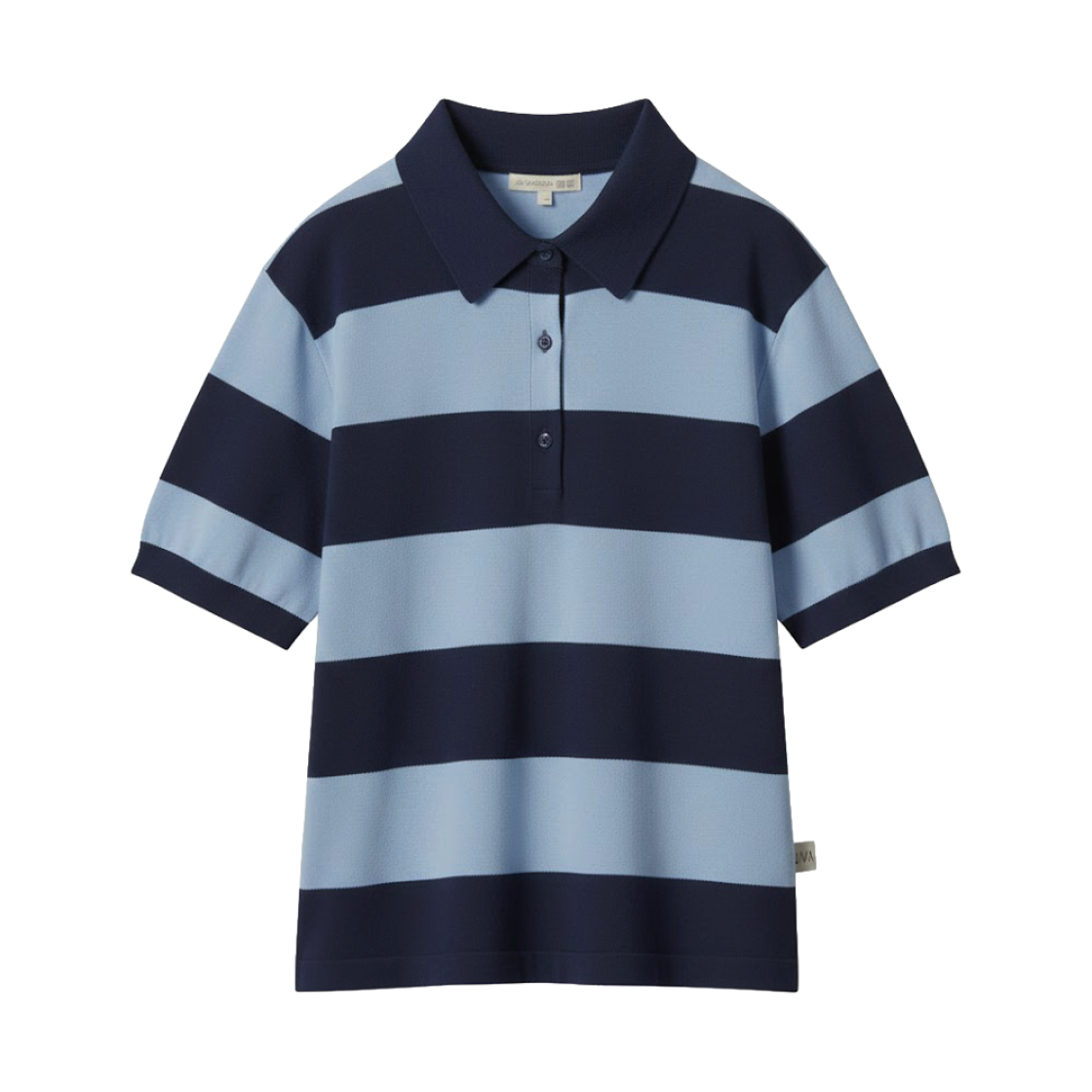 484023-69 Uniqlo x JW Anderson Polo Sweater Short Sleeve Striped Navy
