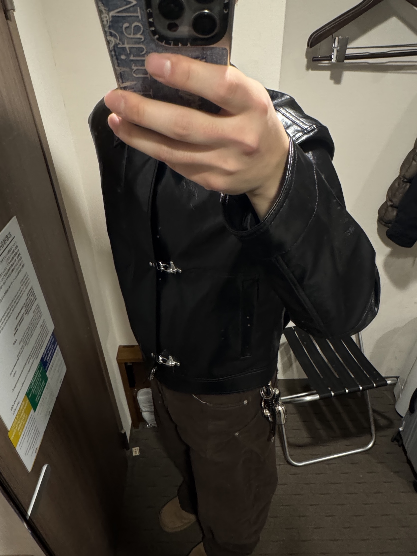 Casetify x Matin Kim iPhone Destroyed Denim Magsafe Mirror Case Silver 착용 스타일