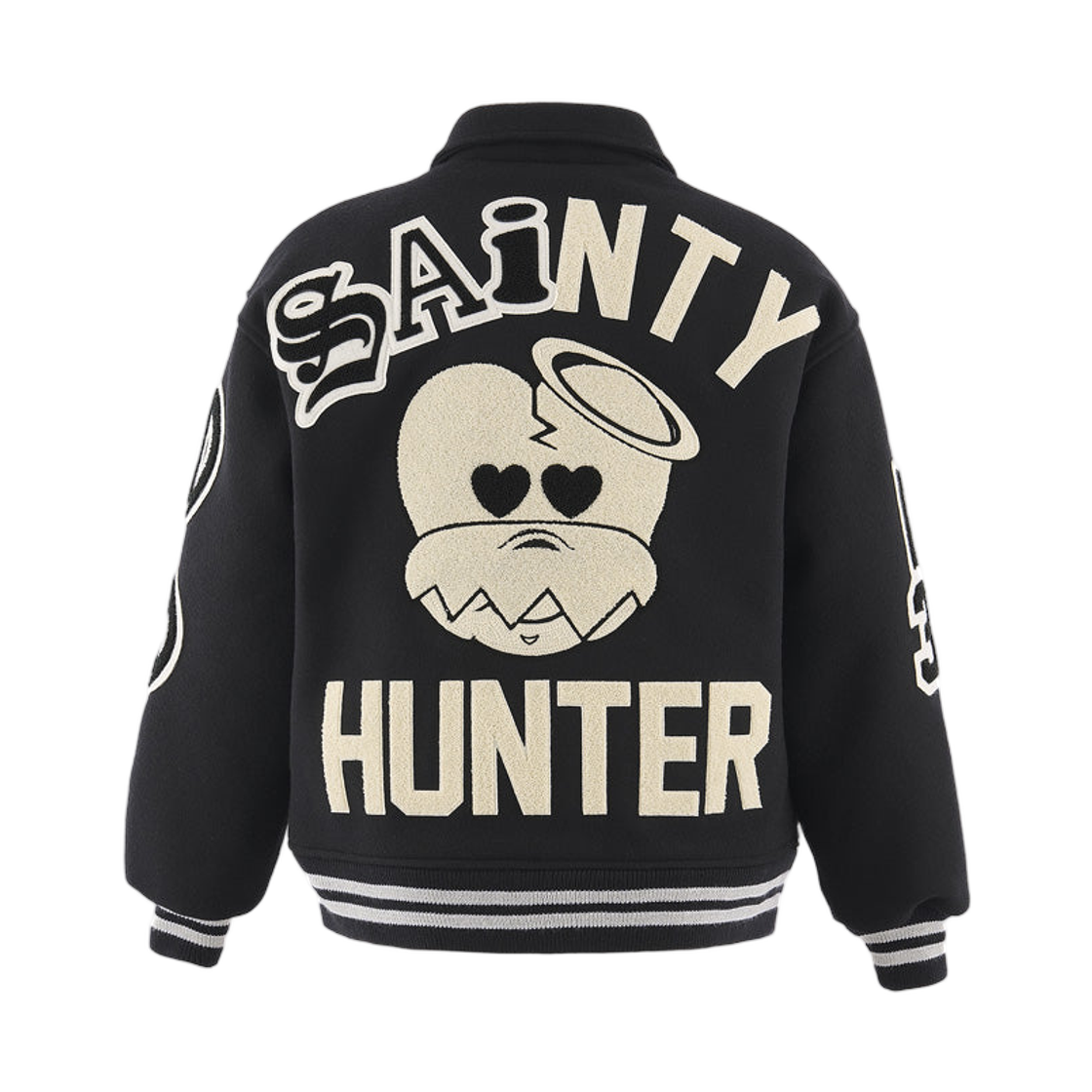 세인트 마이클 x 바운티 헌터 세인티 헌터 바시티 자켓 블랙 - 26SS(Saint Mxxxxxx x Bounty Hunter Sainty Hunter Varsity Jacket Black - 26SS)