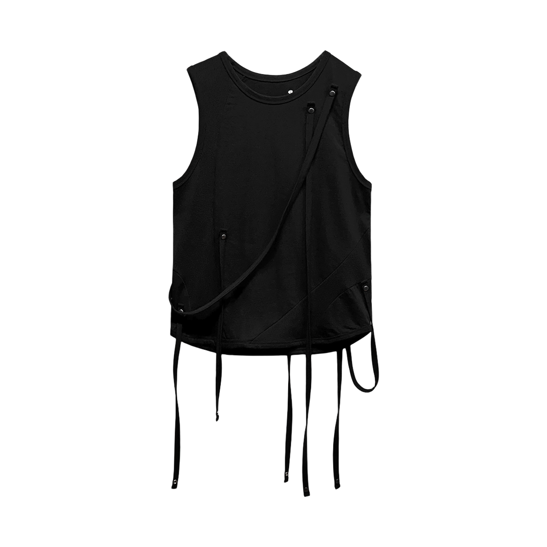 랜 아카이브 0099 로프 스트랩 스냅 슬리브리스 - 블랙(LAN ARCHIVE 0099 Rope Strap Snap Sleeveless - Black)